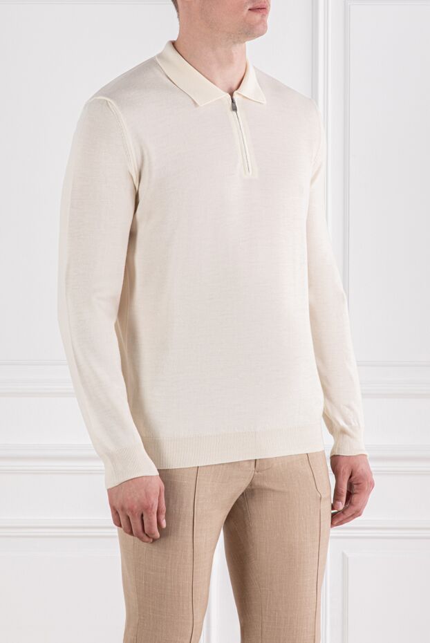 Corneliani cream wool polo with zip fastening
 189200 - photo 3