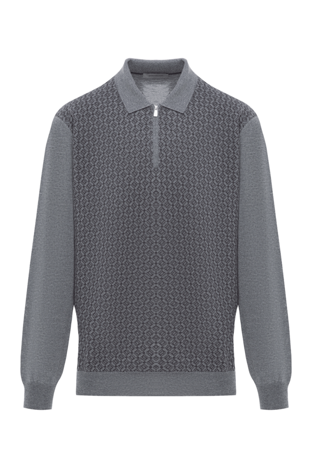 Corneliani geometric jacquard polo long sleeve zip 189209 - photo 1