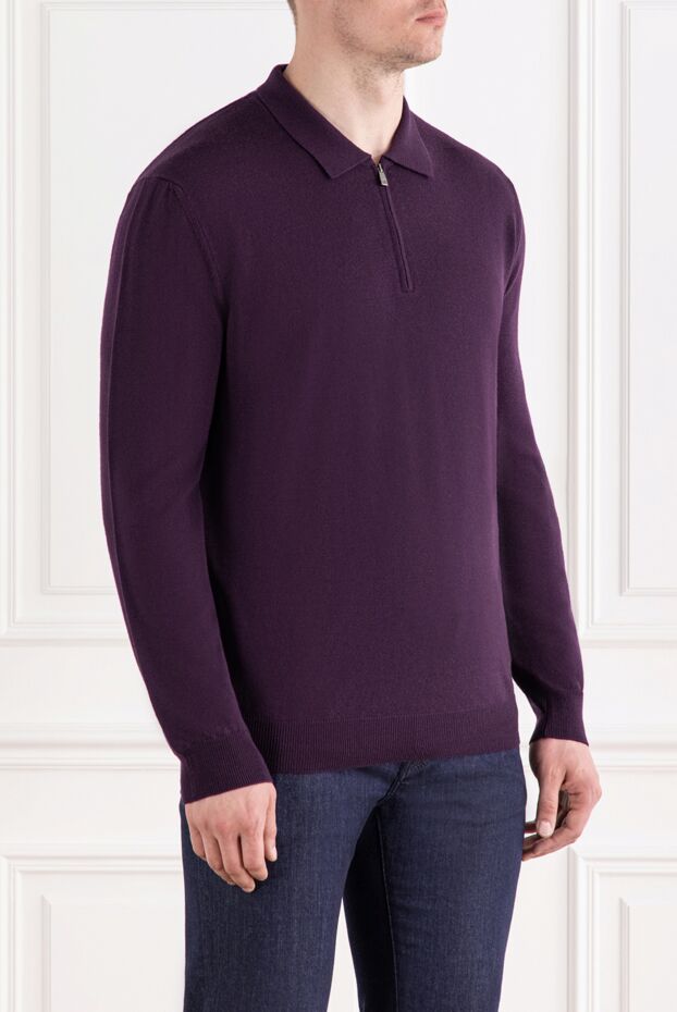Corneliani fine knitted wool polo with zipper and long sleeves
 189215 - photo 3