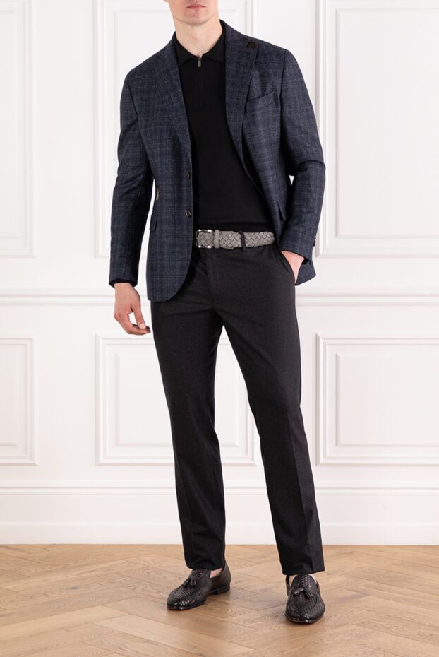 Corneliani black wool long sleeve polo shirt men 189216 - photo 2
