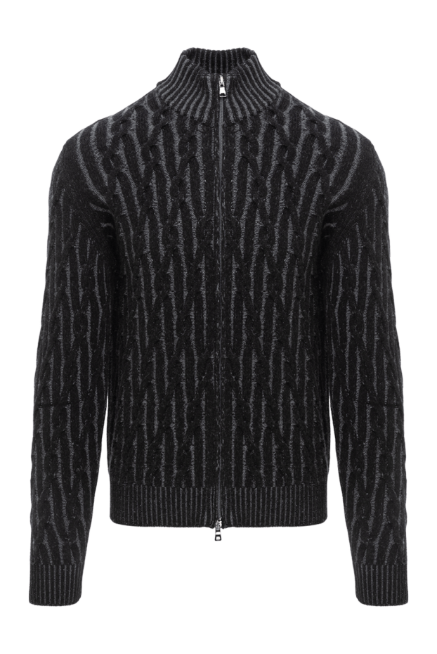 Ferrante knitted cardigan made of wool, black, with vertical woven texture
189229 - photo 1