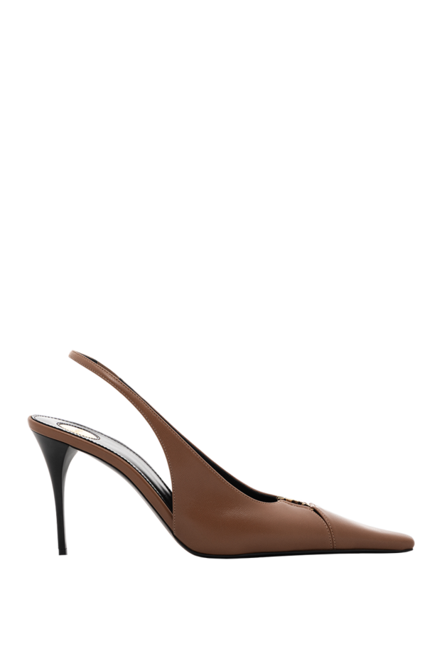 Saint Laurent babylone breteuil smooth leather pumps brown 189258 - photo 1