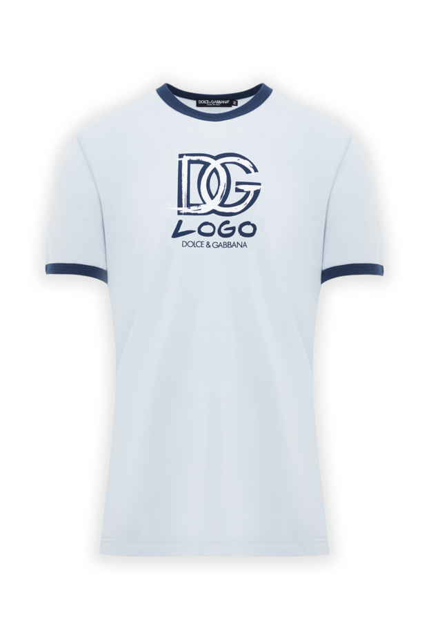 Dolce & Gabbana men's white cotton t-shirt with printed logo 189272 - photo 1