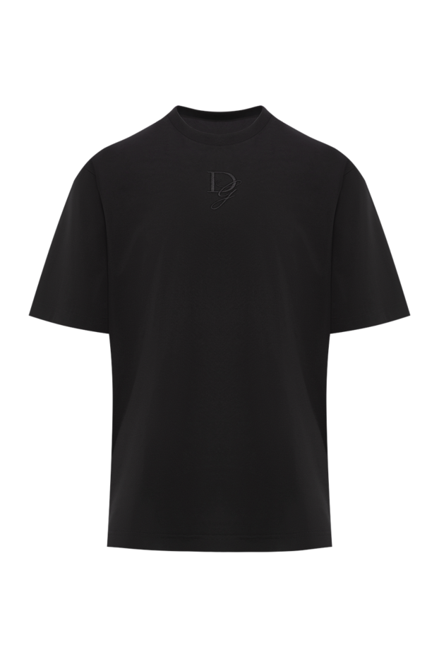 Dolce & Gabbana cotton jersey t-shirt with embroidered dg logo black men's 189274 - photo 1