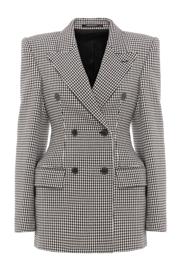 Balenciaga hourglass houndstooth wool jacket in black and white 189291 - photo 1