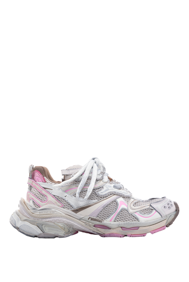 Balenciaga женские кроссовки runner 2.0 в сером цвете с эффектом потертости 189309 - фото 1