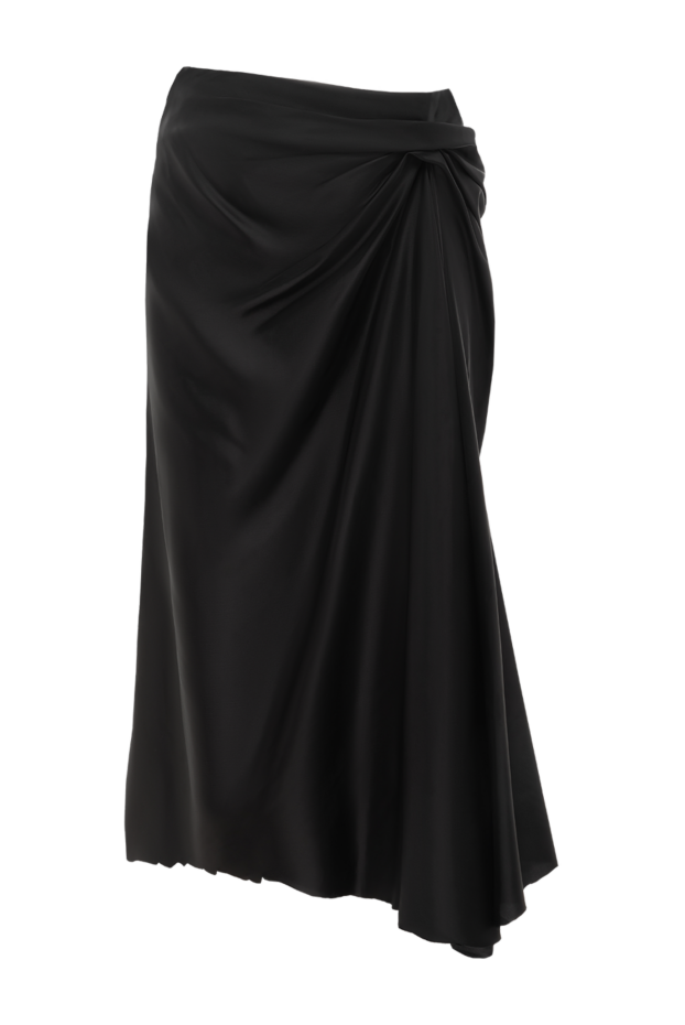 Balenciaga женская юбка с драпировкой из черного купро-твила 189317 - фото 1