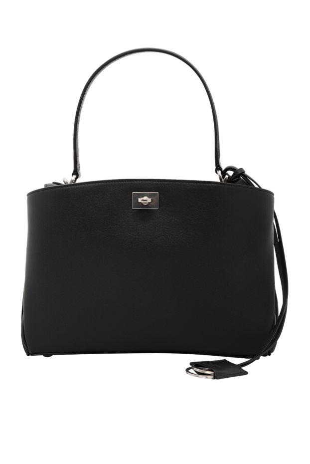 Balenciaga қара бұзау терісінен жасалған кішкентай әйелдер родео сөмкесі 189321 - фото 1