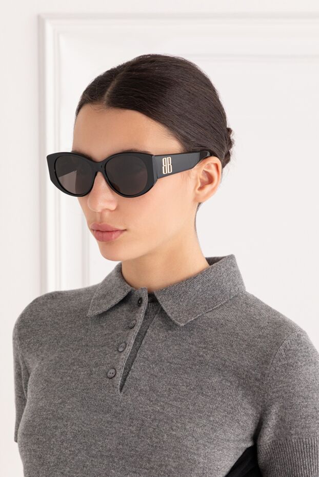 Balenciaga әйелдерге арналған нано дөңгелек қара күннен қорғайтын көзілдірік 189325 - фото 2