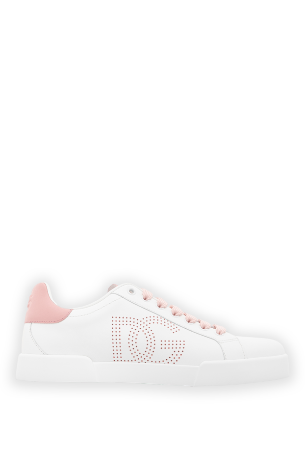 Dolce & Gabbana portofino sneakers in white calfskin with perforated logo 189333 - photo 1