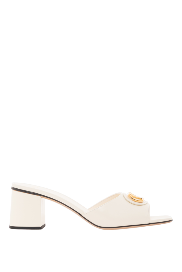 Valentino slide sandals in calfskin with vlogo signature trim in white 189348 - photo 1