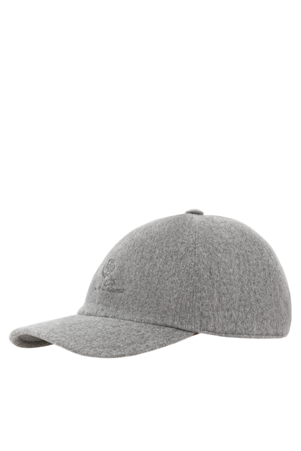 Loro Piana light and warm gray cashmere baseball cap for men 189393 - photo 3