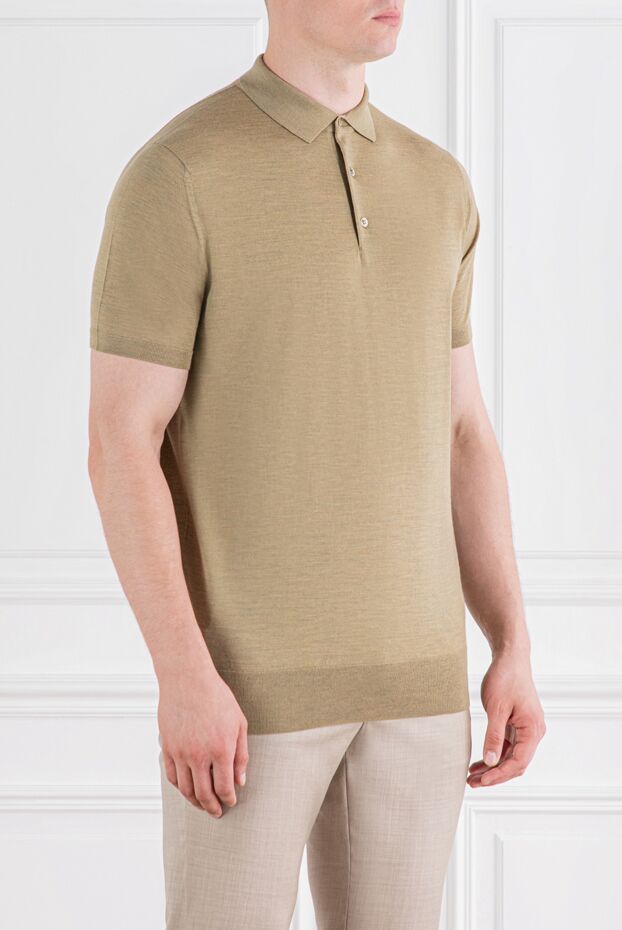 Loro Piana wish polo shirt wool yarn beige men's 189395 - photo 3