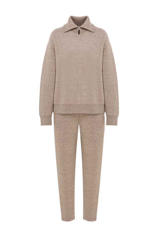 Loro Piana бежевый прогулочный костюм ferrioli с полумолнией из кашемира и льна 189397 - фото 1