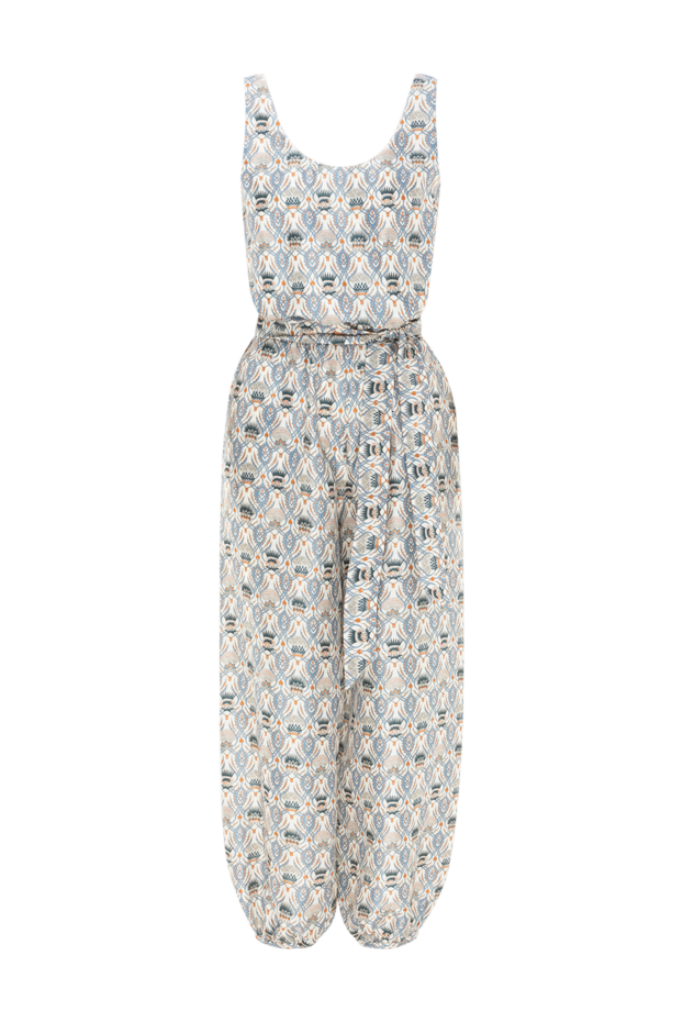 Loro Piana nadia jumpsuit made of light silk shantung in blue color for women 189415 - photo 1