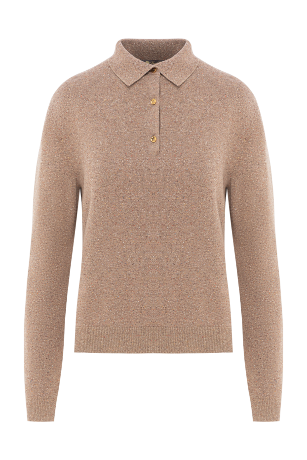 Loro Piana рубашка поло colonno с длинным рукавом из мягкого кашемира коричневая 189419 - фото 1