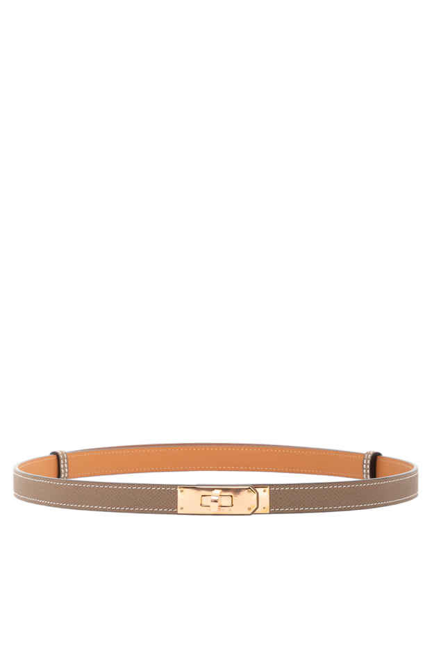 Hermes келли 18 қоңыр эпсом бұзау терісінен жасалған былғары белбеу, ілгегі бар 189588 - фото 1