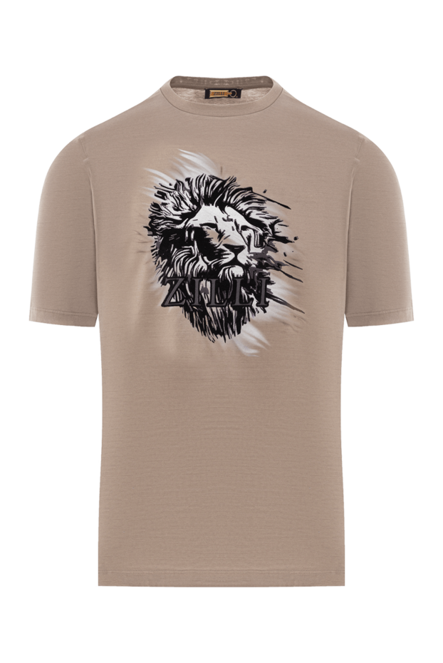 Zilli beige t-shirt with lion print and brand logo 189591 - photo 1