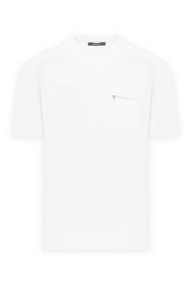 Zilli cotton t-shirt with a patch pocket with a zipper 189594 - photo 1