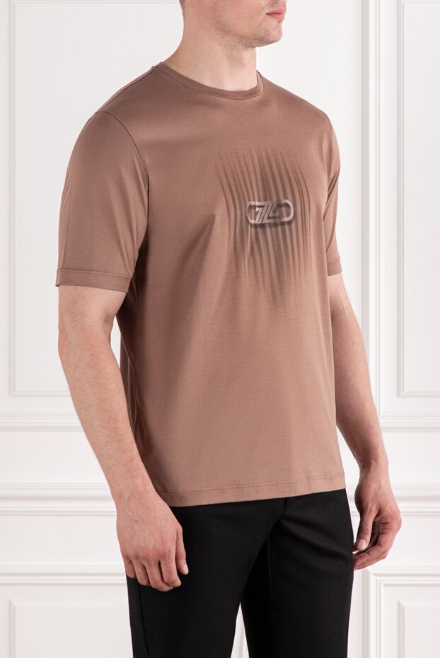 Zilli coffee-colored t-shirt with brand logo
 189597 - photo 3