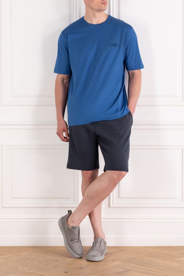 Zilli blue cotton t-shirt with embroidered logo
 189599 - photo 2