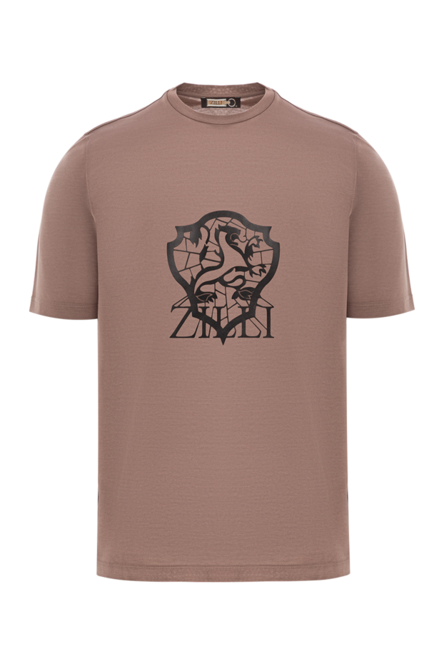 Zilli cocoa t-shirt with black coat of arms print
189607 - photo 1