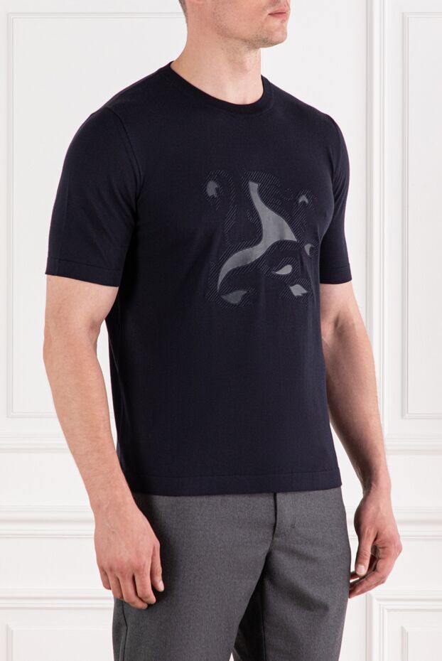 Zilli short sleeve jumper with raised leather applique on the chest 189619 - photo 3