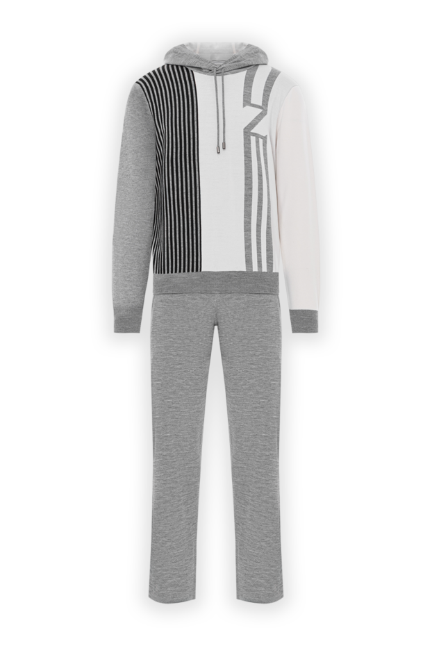 Zilli wool and silk suit with graphic hoodie and straight trousers 189646 - photo 1
