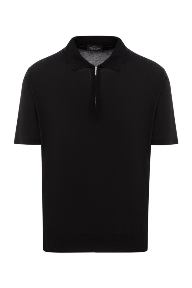Cesare di Napoli black short sleeve zip up polo shirt made of silk
189674 - photo 1