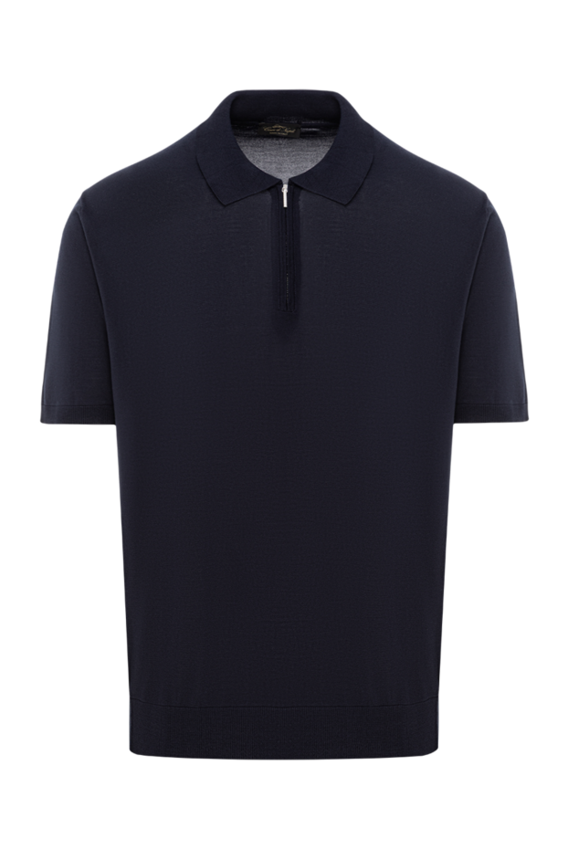 Cesare di Napoli polo shirt dark blue with short sleeves and zip made of silk
189676 - photo 1