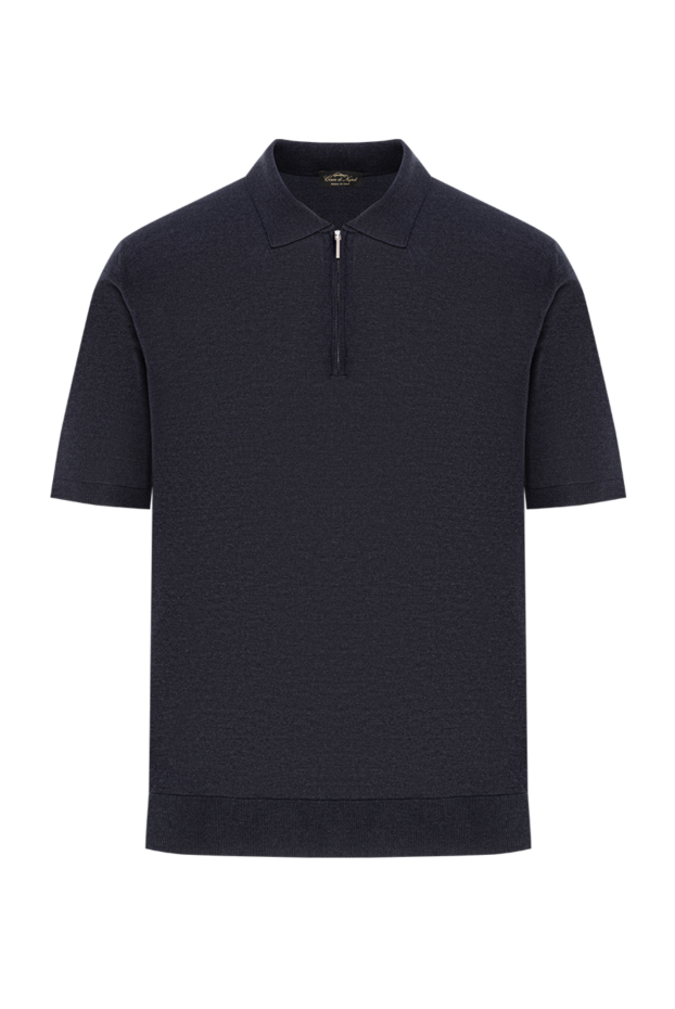 Cesare di Napoli silk polo in deep black and blue with zip fastening
189678 - photo 1
