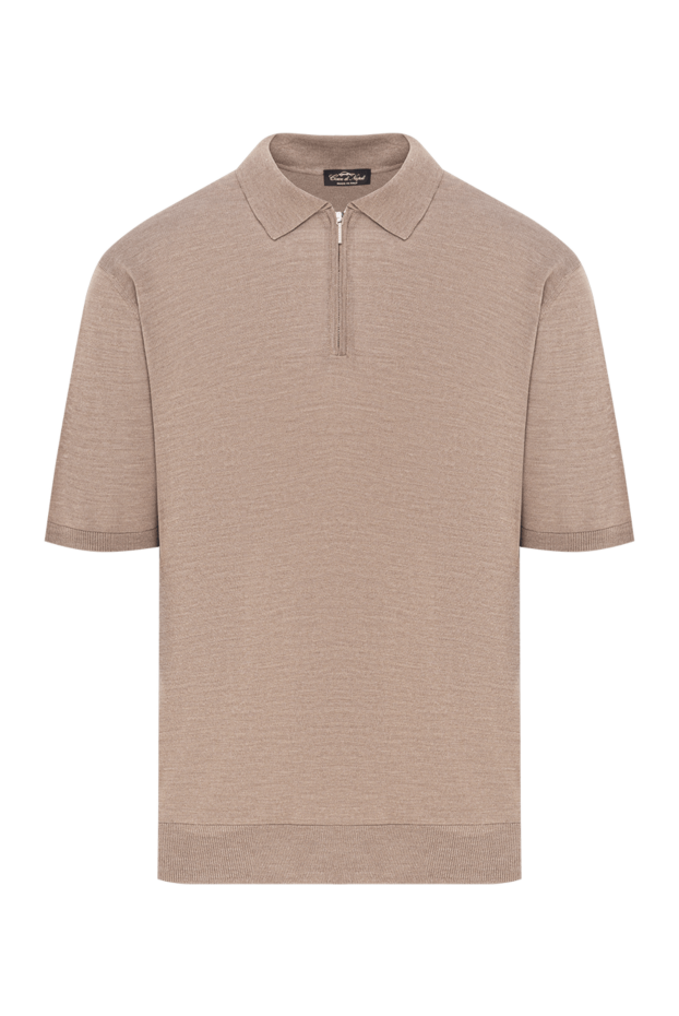 Cesare di Napoli beige polo shirt made of silk yarn with a neat zipper and a classic cut
189679 - photo 1