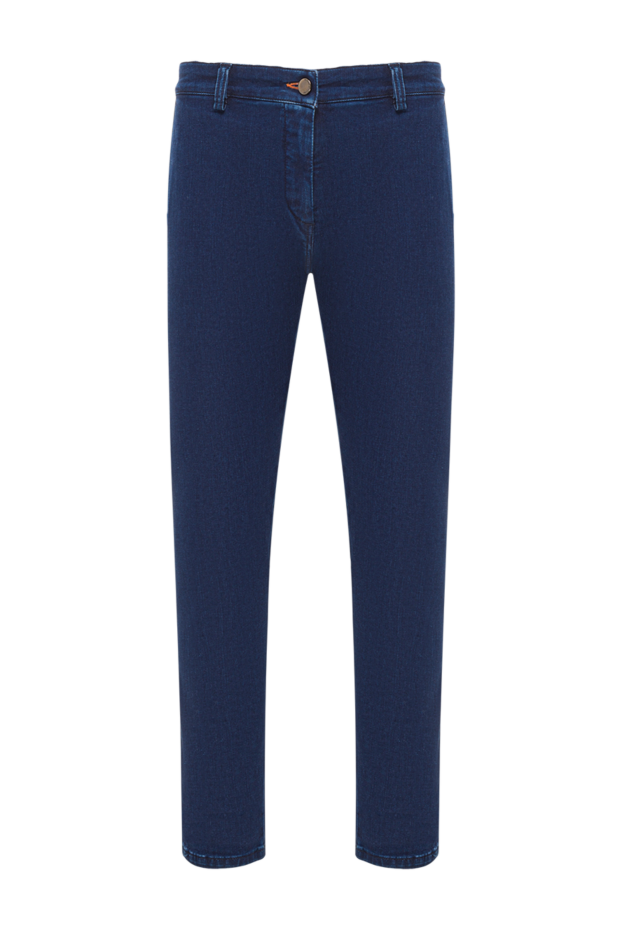 Scissor Scriptor men's dark blue jeans with flaps on the back pockets and contrast stitching 189701 - photo 1