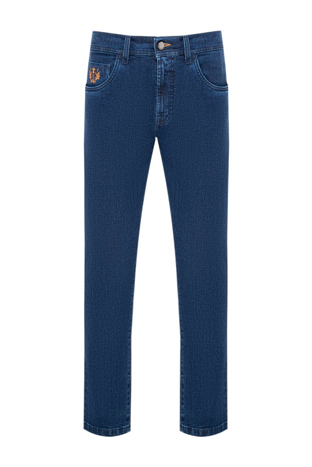 Scissor Scriptor jeans made of thick denim with embroidery on the pocket and contrast stitching 189708 - photo 1