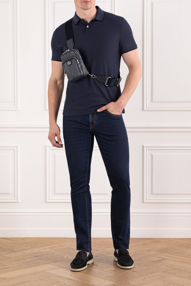 Scissor Scriptor jeans made of thick denim with embroidery on the pocket and contrast stitching 189708 - photo 2