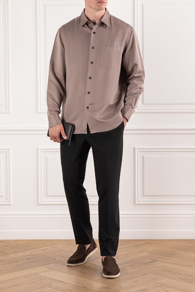 Scissor Scriptor men's trousers of a strict silhouette made of thick black wool
 189864 - photo 2