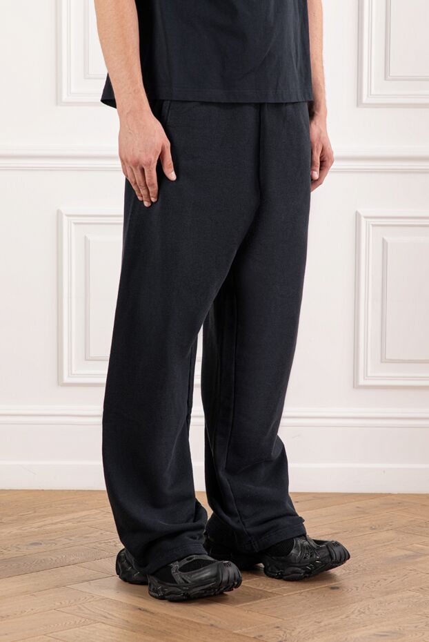 Balenciaga laurel ерлерге арналған классикалық қалталы жүнді қара шалбар 189931 - фото 3
