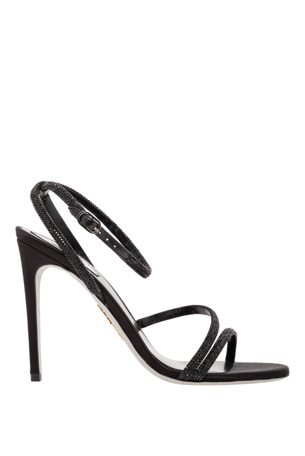 Rene Caovilla black stiletto sandals with crystals 189943 - photo 1