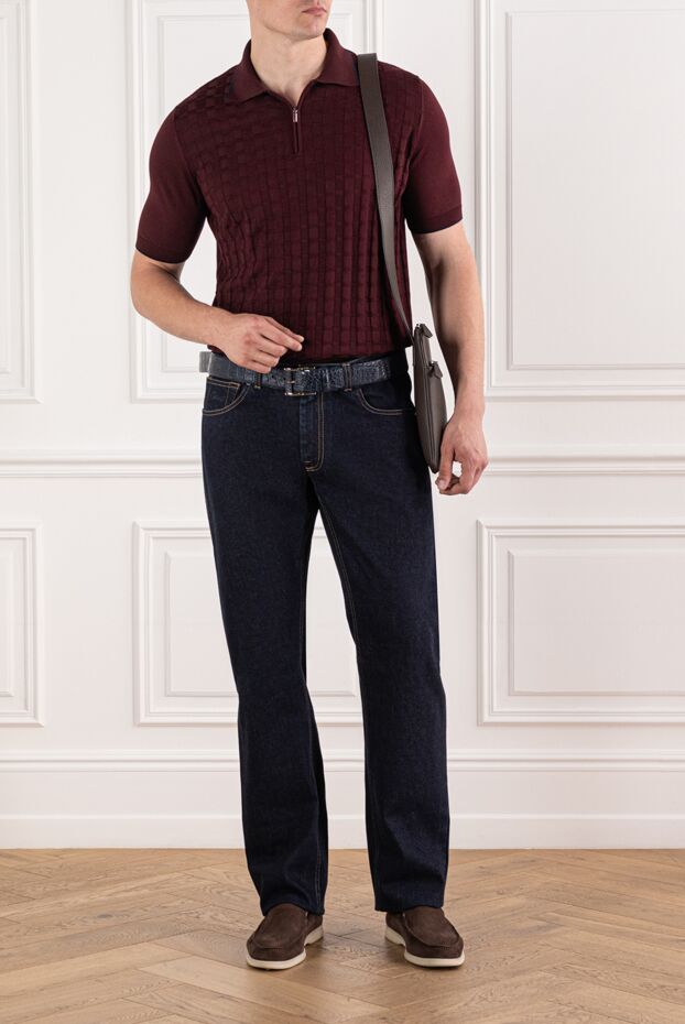 Brioni джинсы мужские из плотного денима с высокой посадкой и фактурной строчкой
 189977 - фото 3
