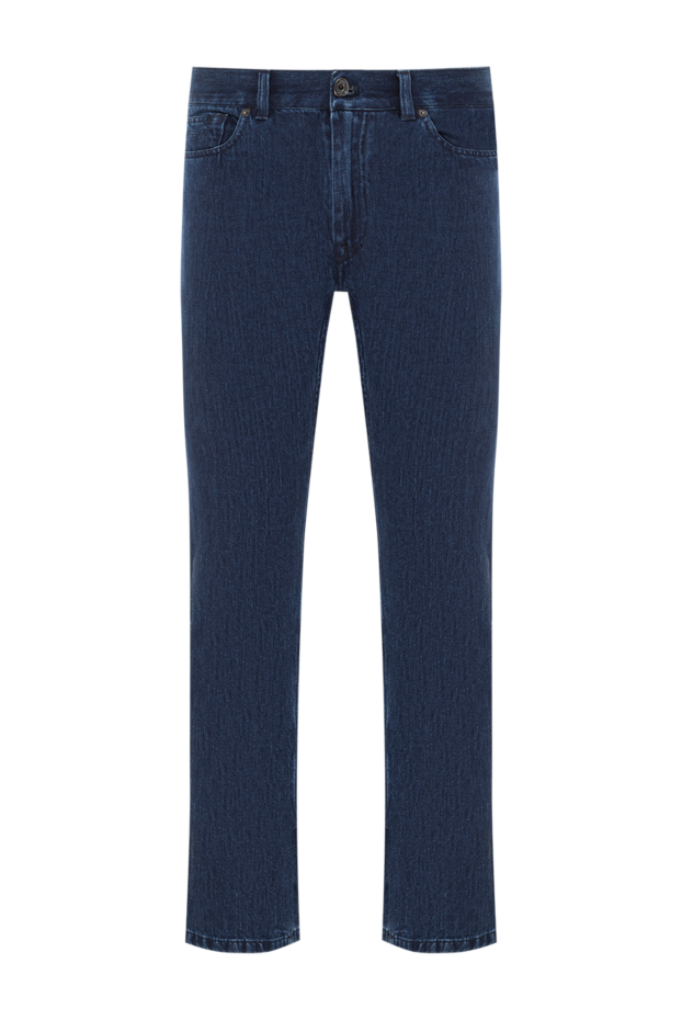 Brioni синие джинсы из хлопка с легким эффектом выцветания 189980 - фото 1