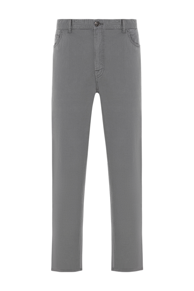 Brioni серые брюки из хлопка с классической прямой линией силуэта 189981 - фото 1
