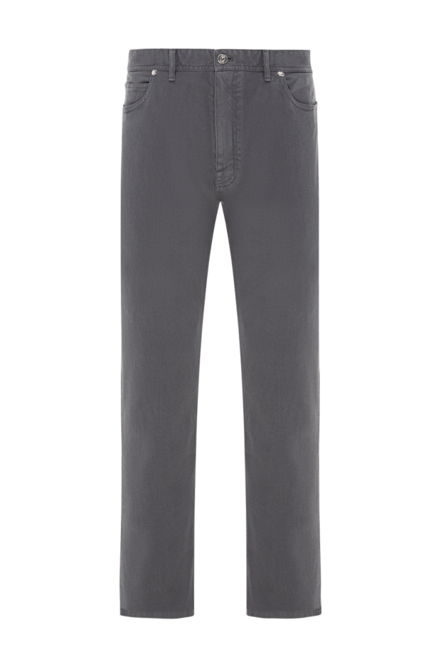 Brioni dark grey cotton trousers with a straight cut and minimalist trim 189982 - photo 1