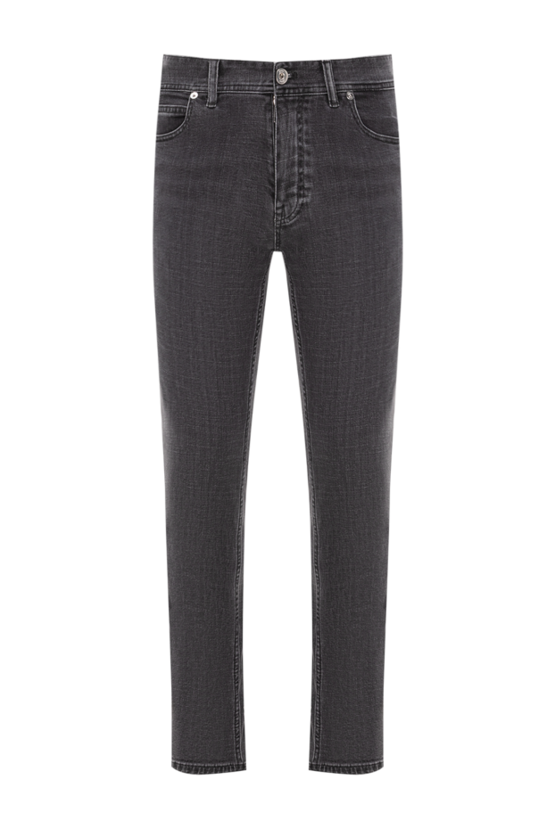 Brioni узкие джинсы с серым вареным эффектом и контрастной строчкой 189984 - фото 1