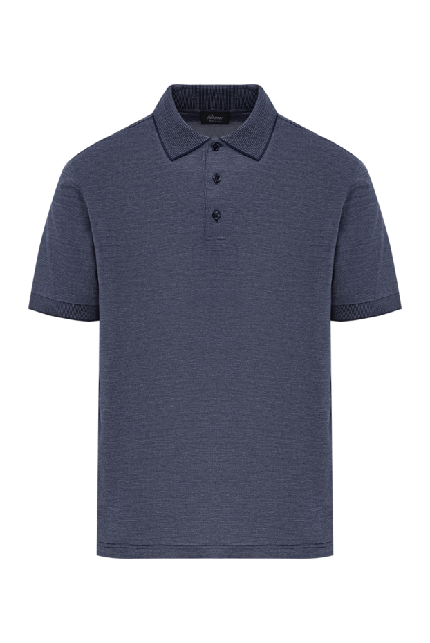 Brioni күрделі көк-сұр реңктегі ерлерге арналған жоғары сапалы мақтадан жасалған поло жейдесі
190029 - фото 1