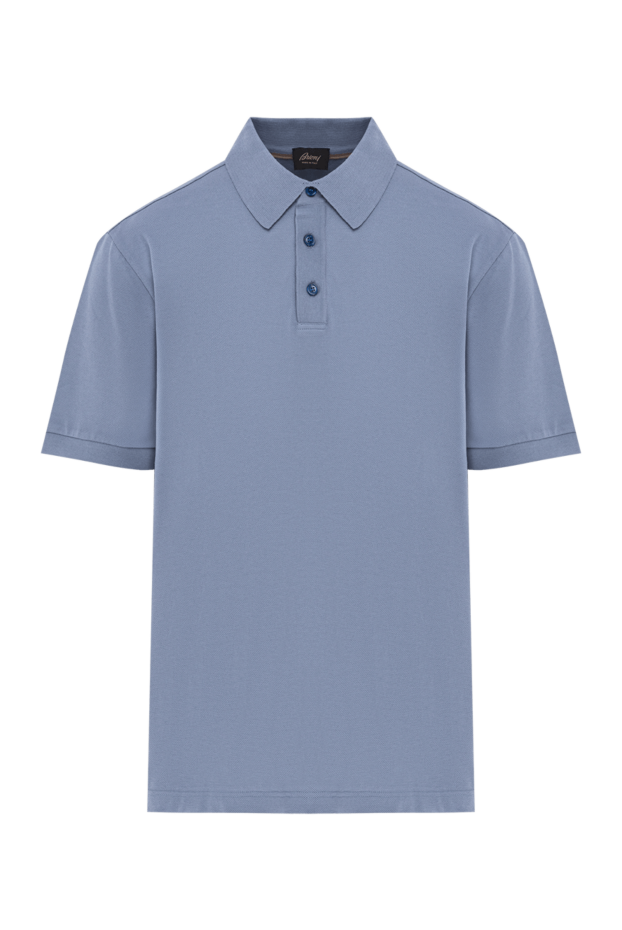 Brioni үш сәйкес түймесі бар сұр-көк түсті мақтадан жасалған поло жейде
190036 - фото 1