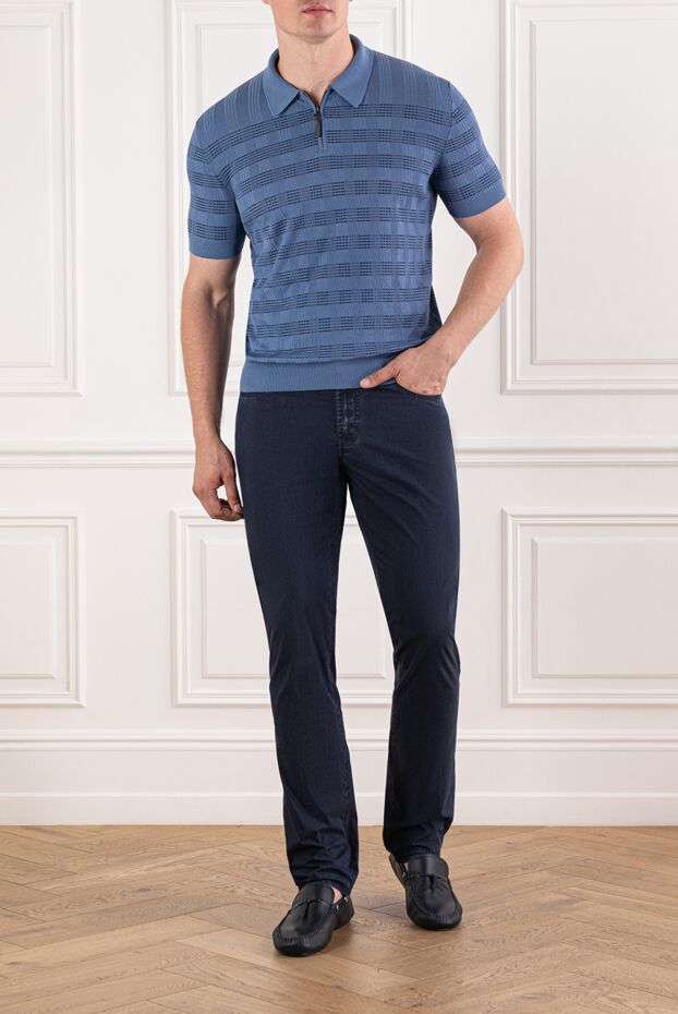 Brioni рельефті және сыдырма жағасы бар көк поло
190047 - фото 2