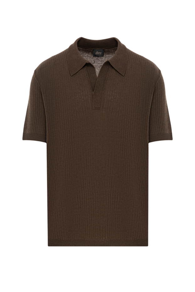 Brioni тартылатын жағасы бар қоңыр қырлы поло
190052 - фото 1
