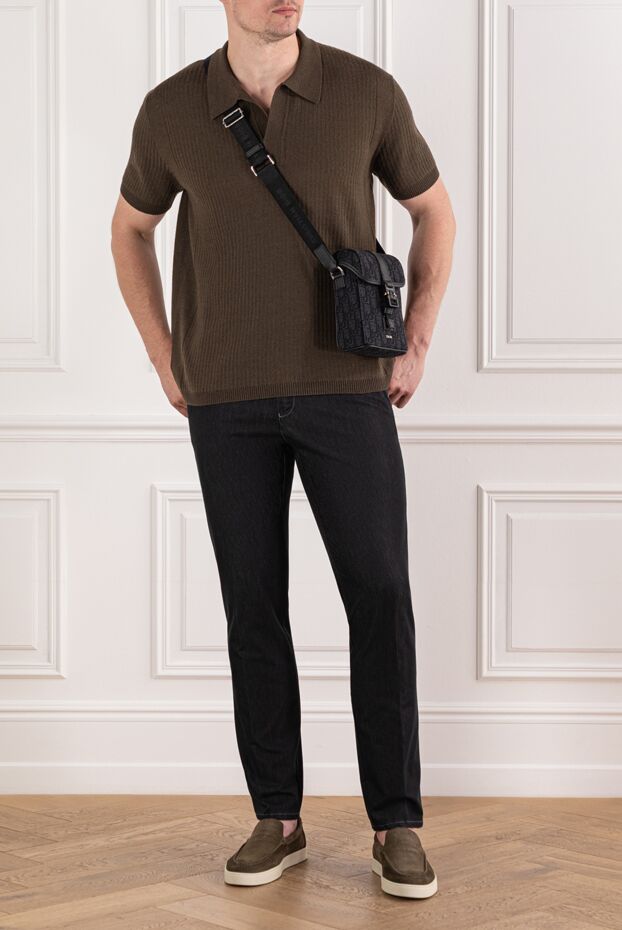 Brioni тартылатын жағасы бар қоңыр қырлы поло
190052 - фото 2