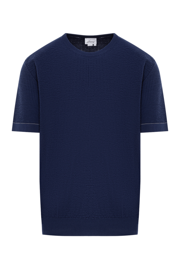 Brioni джемпер синий с коротким рукавом из хлопка в рельефный рубчик
190056 - фото 1