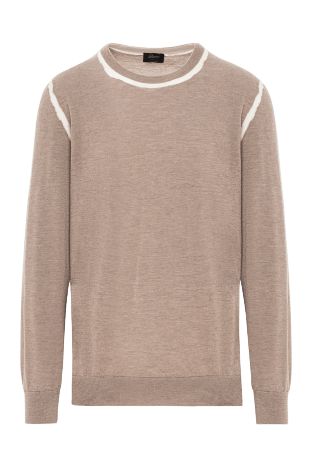 Brioni beige cashmere jumper with white accents along the seam 190057 - photo 1